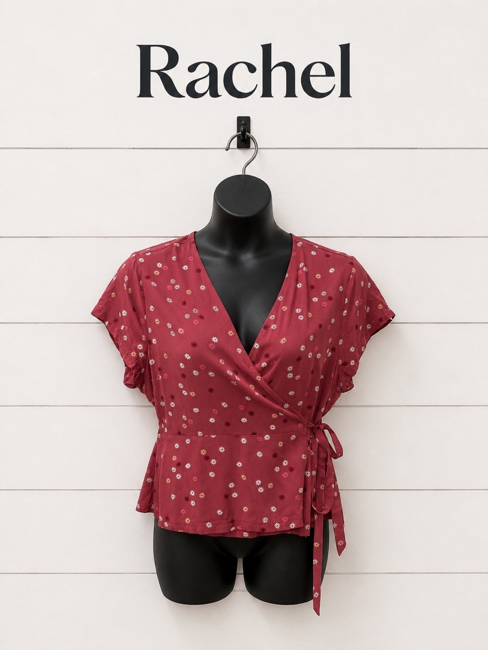 Rachel Floral Wrap Top Size XL